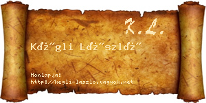 Kégli László névjegykártya