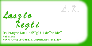 laszlo kegli business card